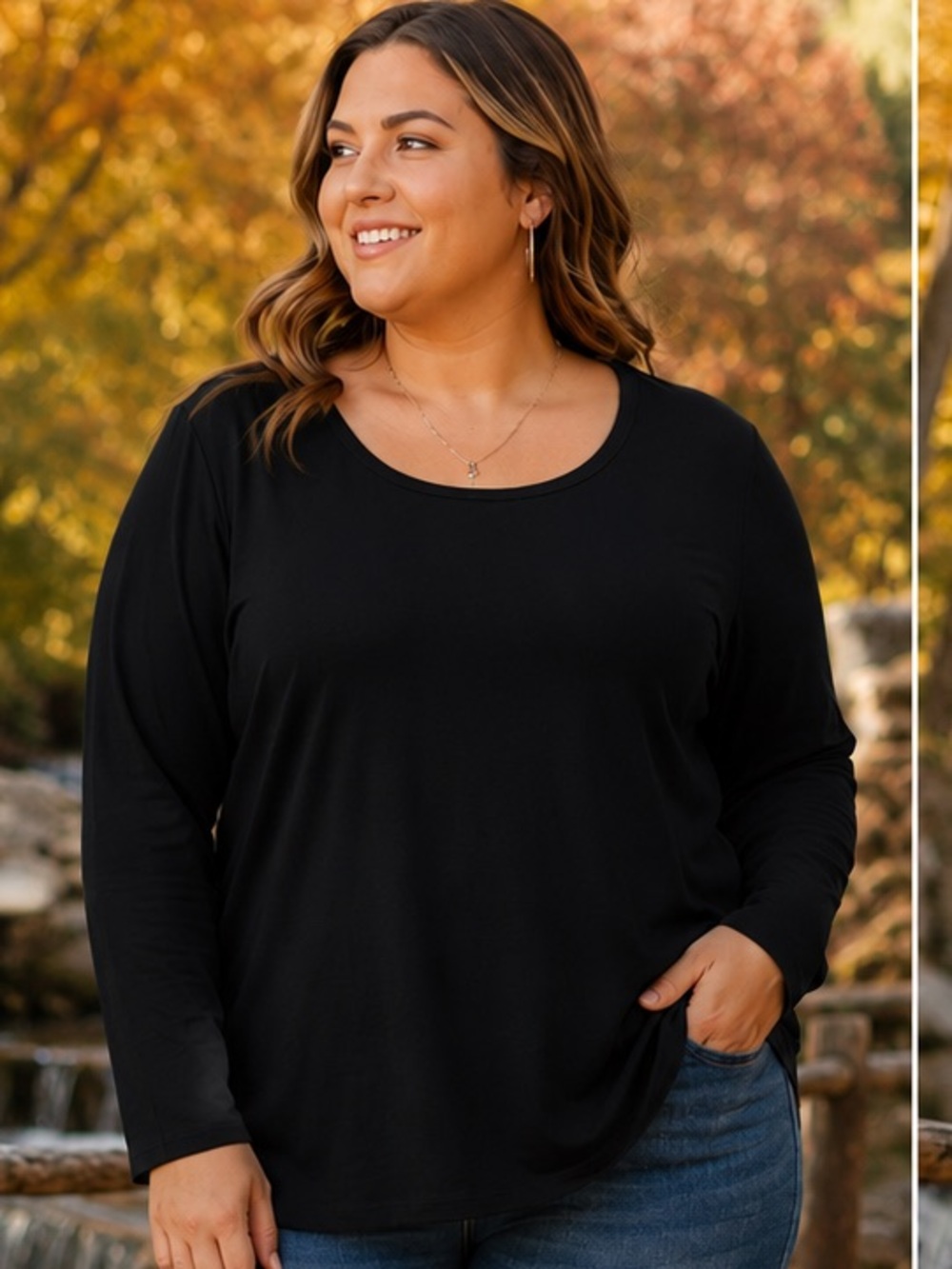 Banana Republic Black Long Sleeve Tee Plus XXL